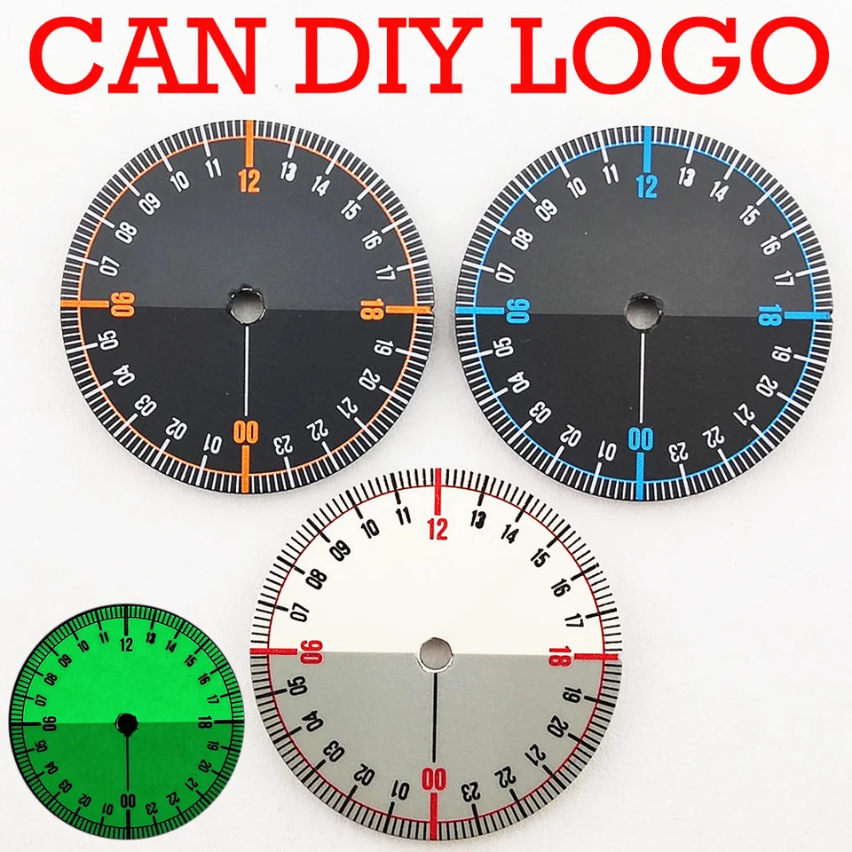 NH35 Dial 28,5 mm Rýchlostný chronograf Zelené svetlo pre NH34A/NH35A Pohyb hodinky hodinky na výmenu dielov pre vytáčanie hodiniek