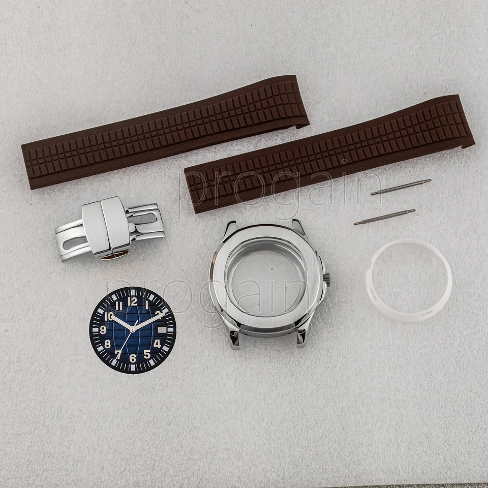 NH35 hodinkové puzdro 42 mm z nehrdzavejúcej ocele Handscase Dial Hands Ruky s náramkovým popruhom vodotesný pre náradie na opravu puzdra Aquanaut Nautilus