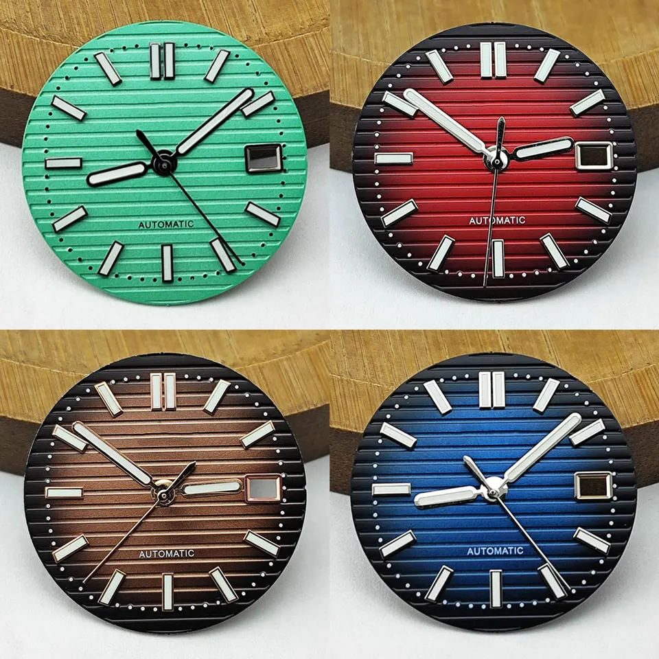 NH35 Vysoko kvalitný číselník 30,5 mm Nautilus Dial Watch S Dial Green Luminous Dial Vhodný pre pohyb NH35/NH36