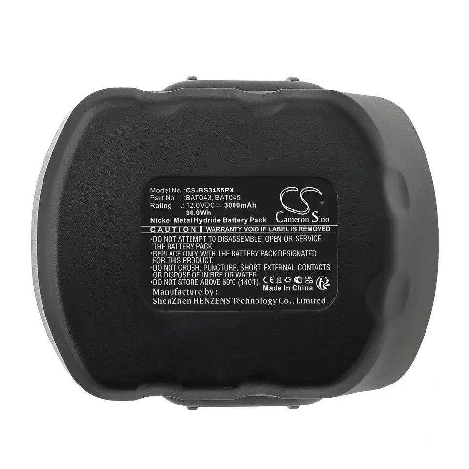 Ni-MH Power Náradie pre Bosch, 12,0V, 3000 mAh, GSB 12, GLI 12, GSR 12V, GSR 12-2, GSB 12ve-2, GDR 12V, 22612,23612,32612,3360K, 3455