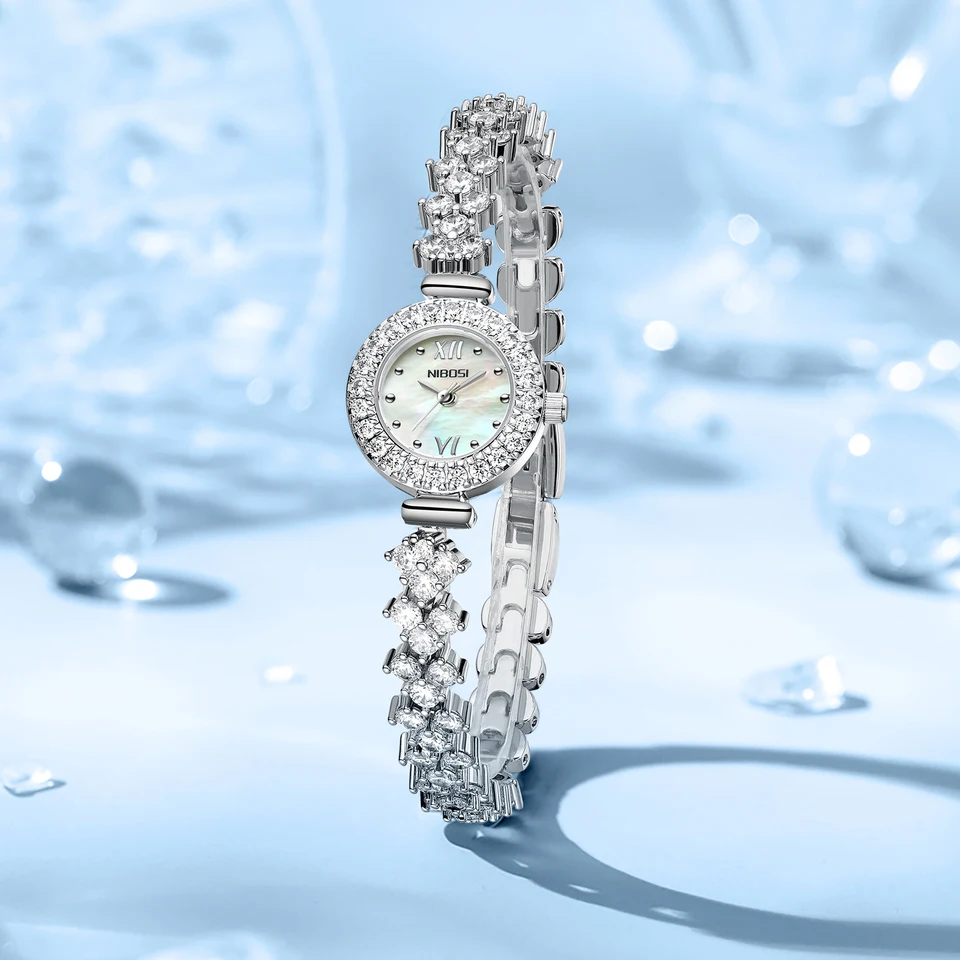 Nibosi Women Watches Lady Elegantné malé vytáčanie Quartz Watch s diamantovými náramkami hodinky na náramok