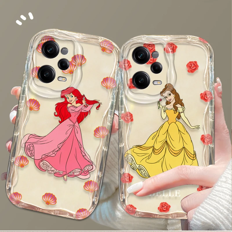 Nice Disney Princess 3D Wave Case pre Xiaomi Redmi Note 13 12 Pro Plus 4G 5G 12S 11S 11 10 10S 9S 9s Redmi 14C 13C 12C A3