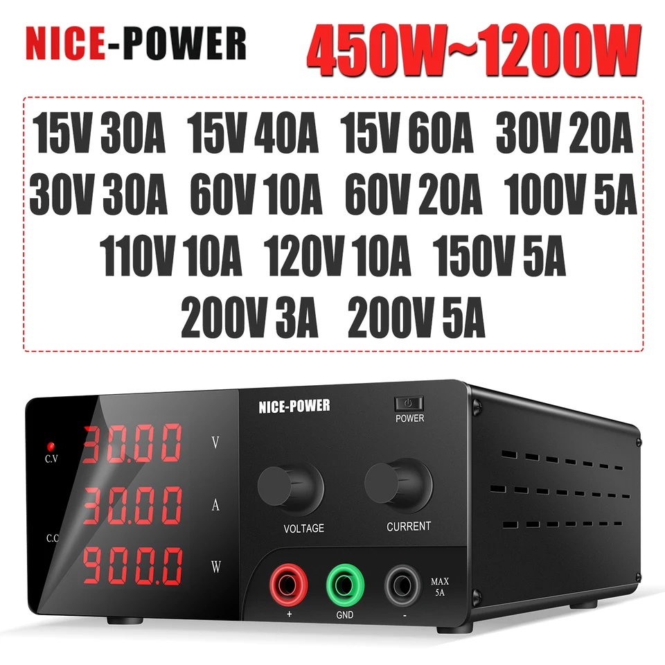 Nice-Power 900W 1200W DC DC Power Lab Lab lavica nastaviteľná