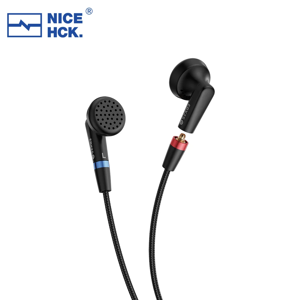 NiceHCK EBX25TI Earbud 14,2 mm kupol berylia pokovovaná membrána mmcx Odnímateľný káblový hifi titánový dutina v uši monitor