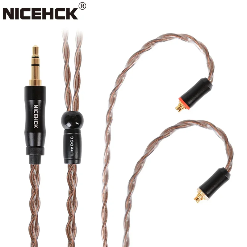 NICEHCK Litzocc 4n Litz OCC COPPER ZARADOVÝ KABEL PARADE 3,5 mm/2,5 mm/4,4 mm MMCX/QDC/0,78 2PIN pre CIEM Zax ASX ASF BA8 VX V90S MK3