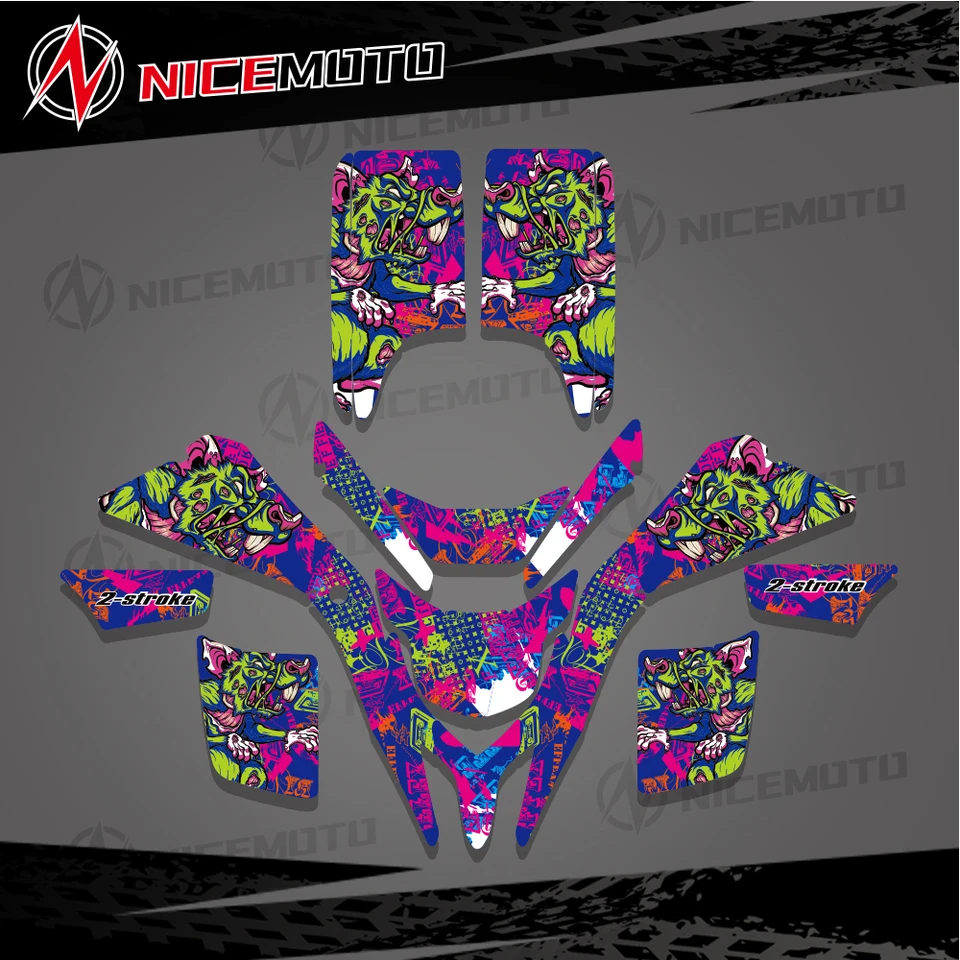 Nicemoto ATV osobnosť Grafika Grafika na pozadí nálepky pre nálepku pre Yamaha Blaster 200 YFS 200 1988 -2006 2002 2003