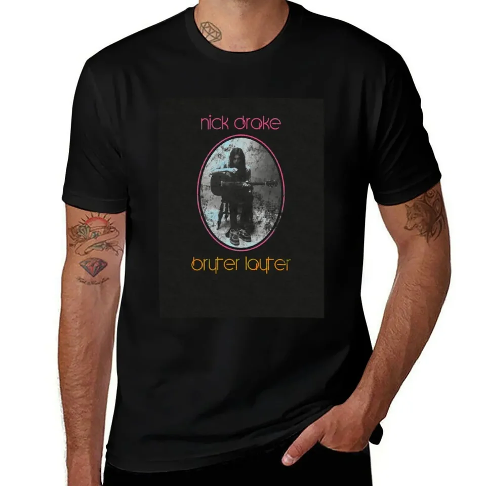Nick Drake Bryter Layter Vintage Tričko anime oblečenie vrecká Prispôsobené oblečenie pre mužov