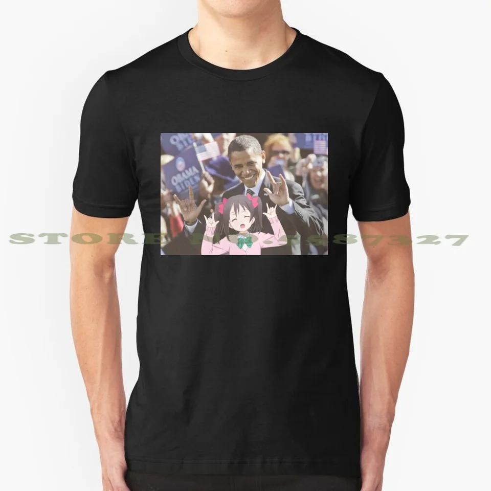 Nico Nico nii 100% bavlnené tričko Barack Obama Anime Love Live Nico Nii Kawaii Nico Yazawa Funny
