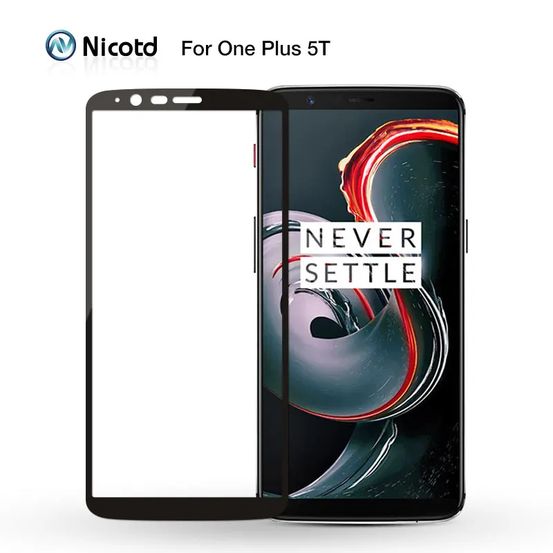 NICOTD 1+7 Chránič obrazovky s úplným krytom pre ONEPLUS 6 6T 1+6T Temperované sklenené ochranný film pre ONEPLUS 5T 7 3 3T 5 5T 1+7 5 6