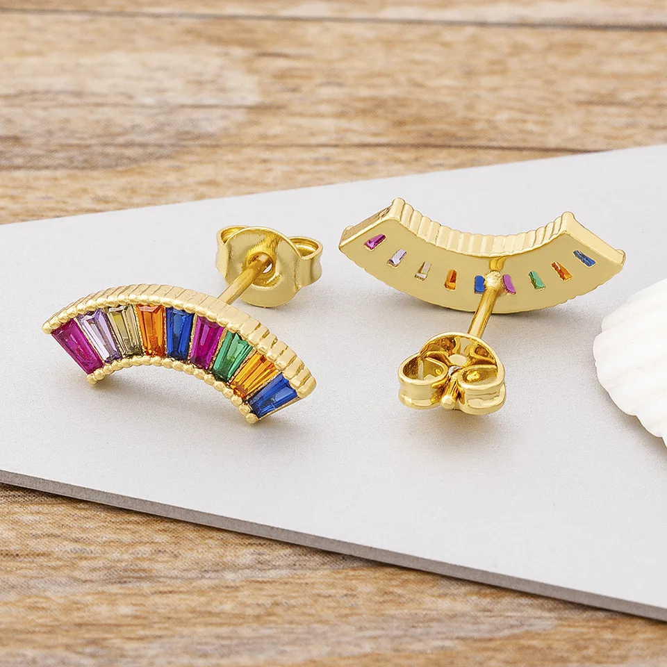 Nidin nový dizajn Bohemian Rainbow Rineston Crystal náušnice pre ženy luxusné móda farebné párty výročie šperkov darčeky