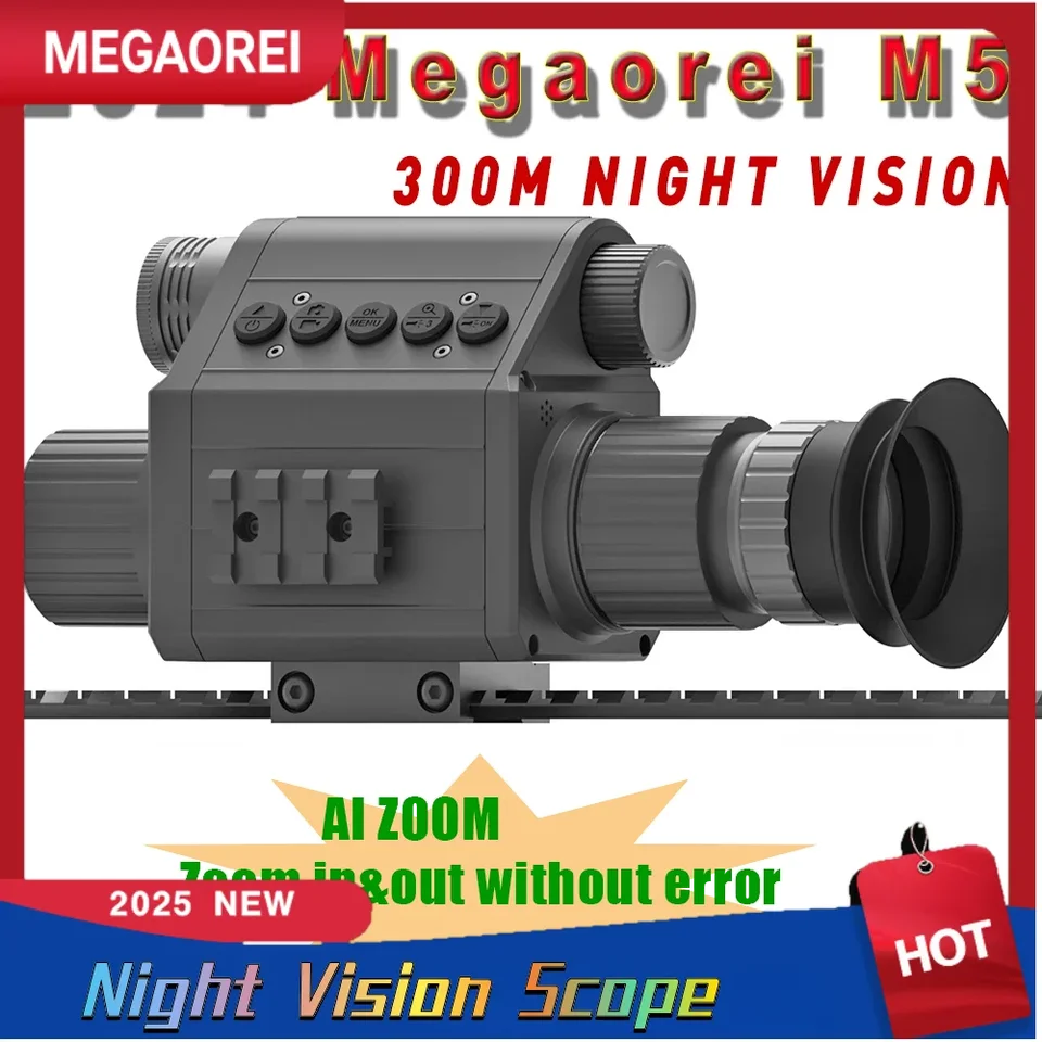 Night Hunting2024 Nový príchod Megaorei M5 Night Vision 1080p HD Lovecká kamera prenosné prenosné nočné videnie Rozsah s laserom