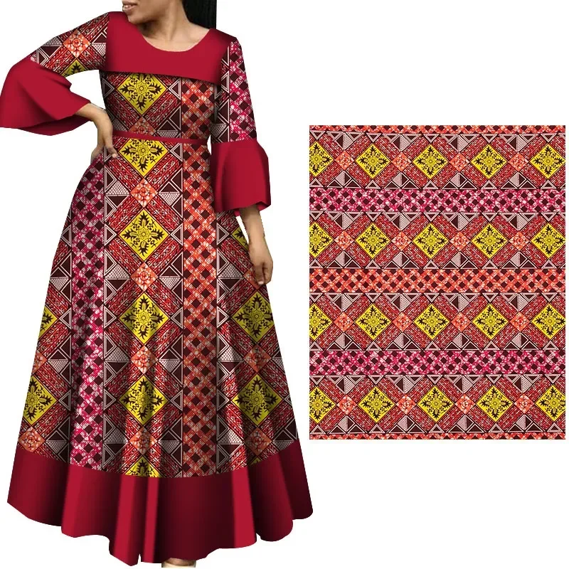 Nigérijská Ankara African Polyester Material Wax Tkanina 2024 Najnovšia tlačová tlač Tissu Tissu Tissu pre ženy Šaty šiť