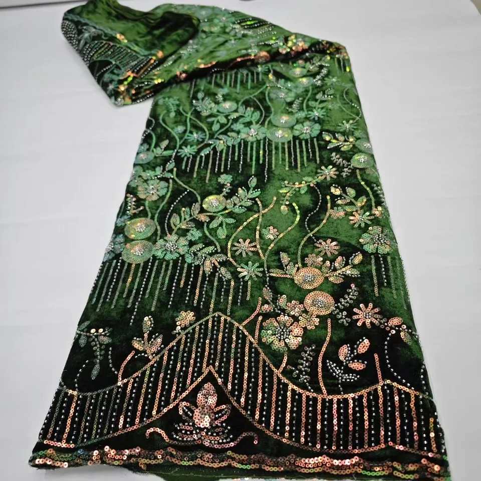 Nigérijské luxusné zamatové perlové trubice Flitre Lace Tkanina 2024 Vysoko kvalitná africká ťažká čipka Lace Lace For Woman Party Dresses