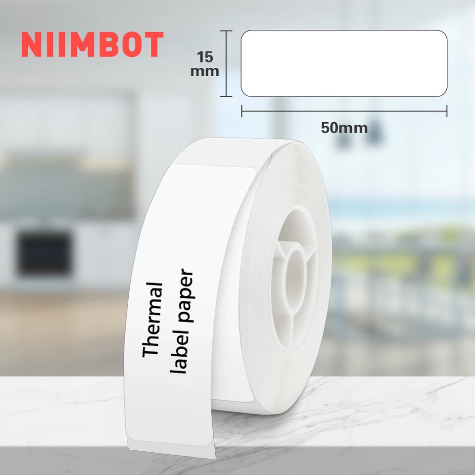 Niimbot D11 D110 D101 Termálna štítok Printing Tlačová nálepka Biela štítok 15*50 mm niimbot D11 papierové rolky pre tlačiareň Niimbot štítok