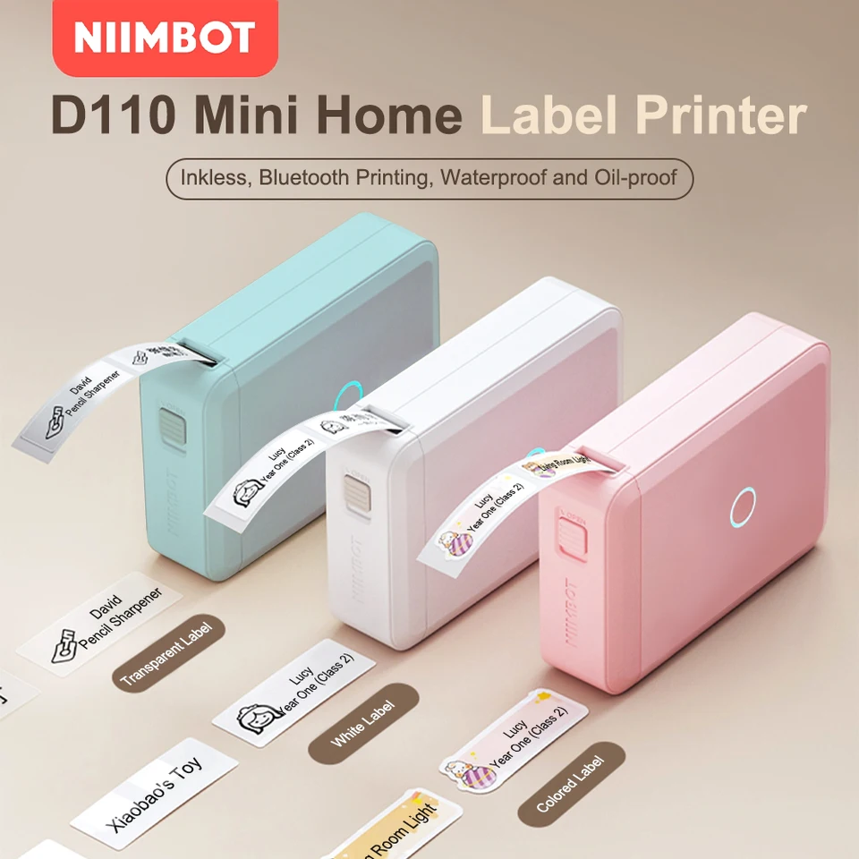 Niimbot D110 Mini vrecková tepelná tlačiareň bezdrôtové ručné prenosné prenosné lepiace labelovanie atramentovú nálepku Zariadenie