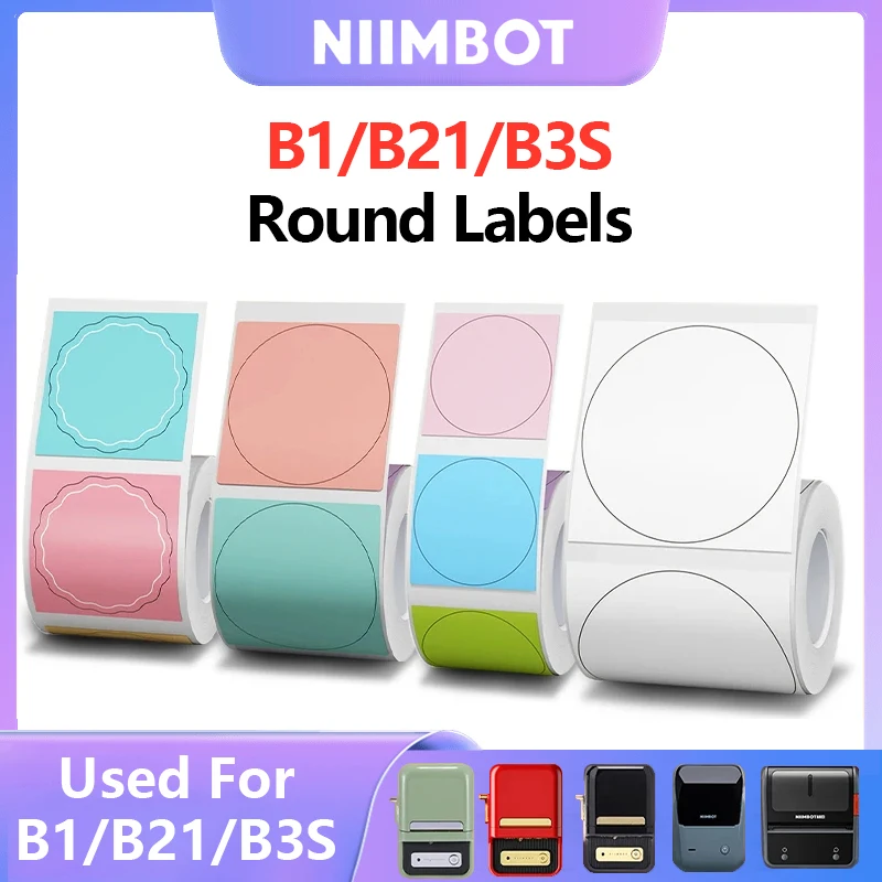 Niimbot Round Color B21/B203/B3S Label Strojový papier Self-pasívny štítok