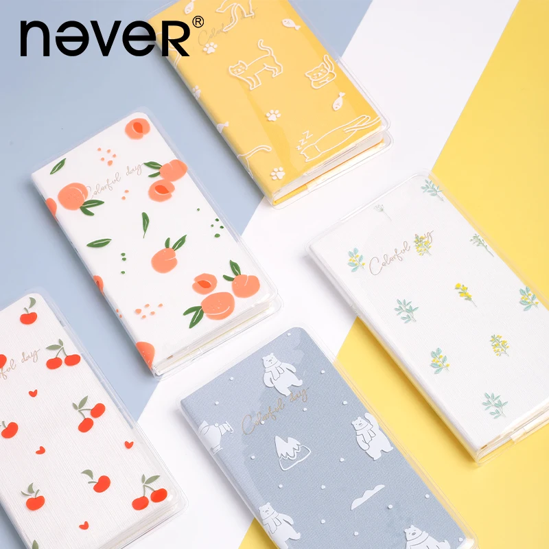 Nikdy Kawaii Transparentné týždne obálky obálky notebook Small Fresh Hand Todalár Plánovač knihy