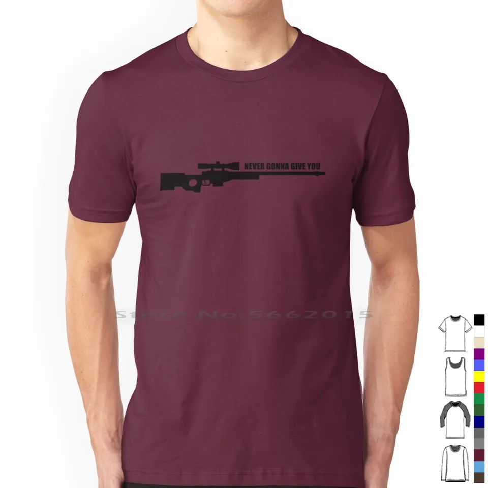 Nikdy ti nedáme awp tričko 100% bavlnená csgo prach 2 noscope AK 47 M4A1 S Desert Eagle AWP nikdy ti nedá inferno
