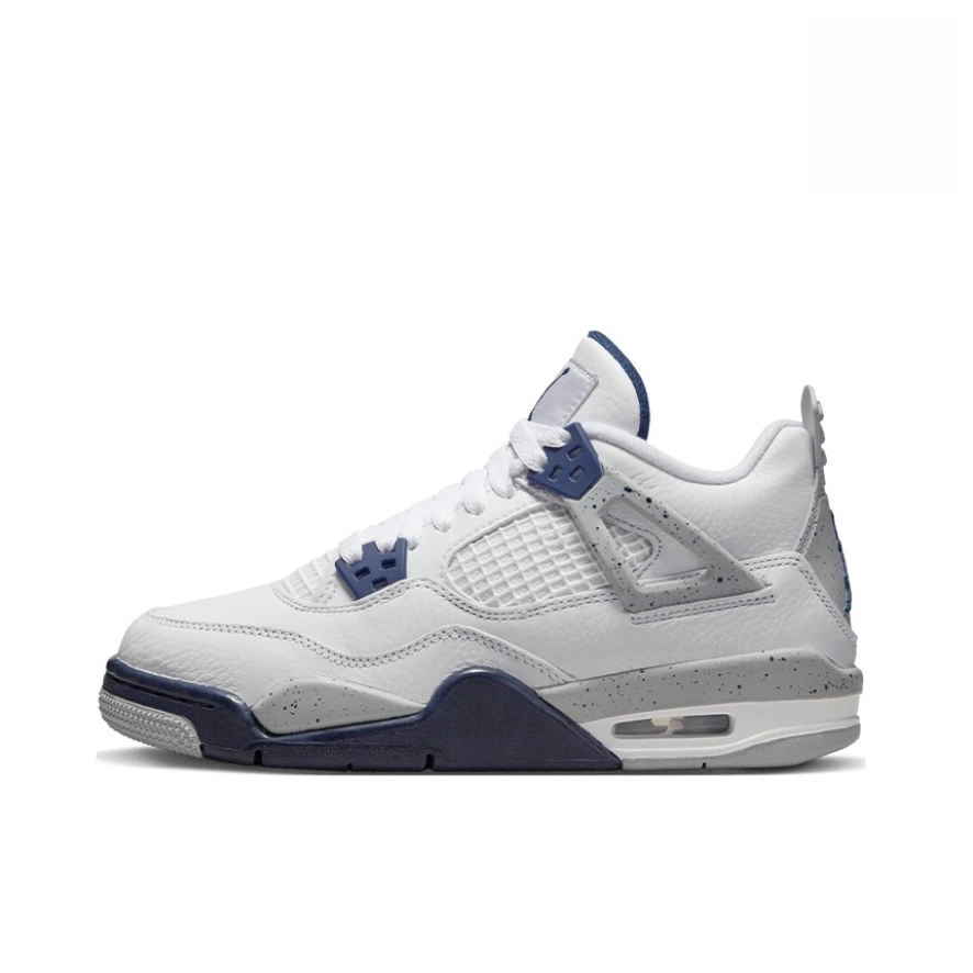 Nike Air Jordan 4 Pánske a dámske basketbalové topánky, módne, odolné, protišmykové, basketbalové topánky, modré topánky, modré