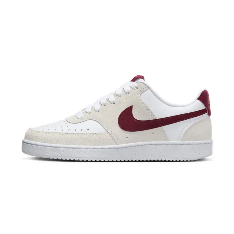 Nike Court Vision Low Fashion Comfort Board topánky Pánske a dámske príležitostné topánky béžová biela a červená farba zodpovednosť