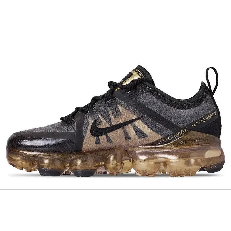 Nike Nike Air Vapormax 2019 Čierne topánky na tenisky s kovovým zlatom AR6631-002