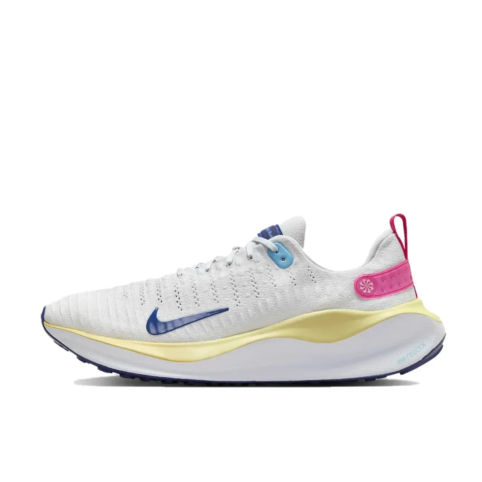 Nike nový zoznam react nekonečno beh flyknit 4 pánske nízke top bežné bežecké topánky ľahké priedušné biele ružové farebné colorway