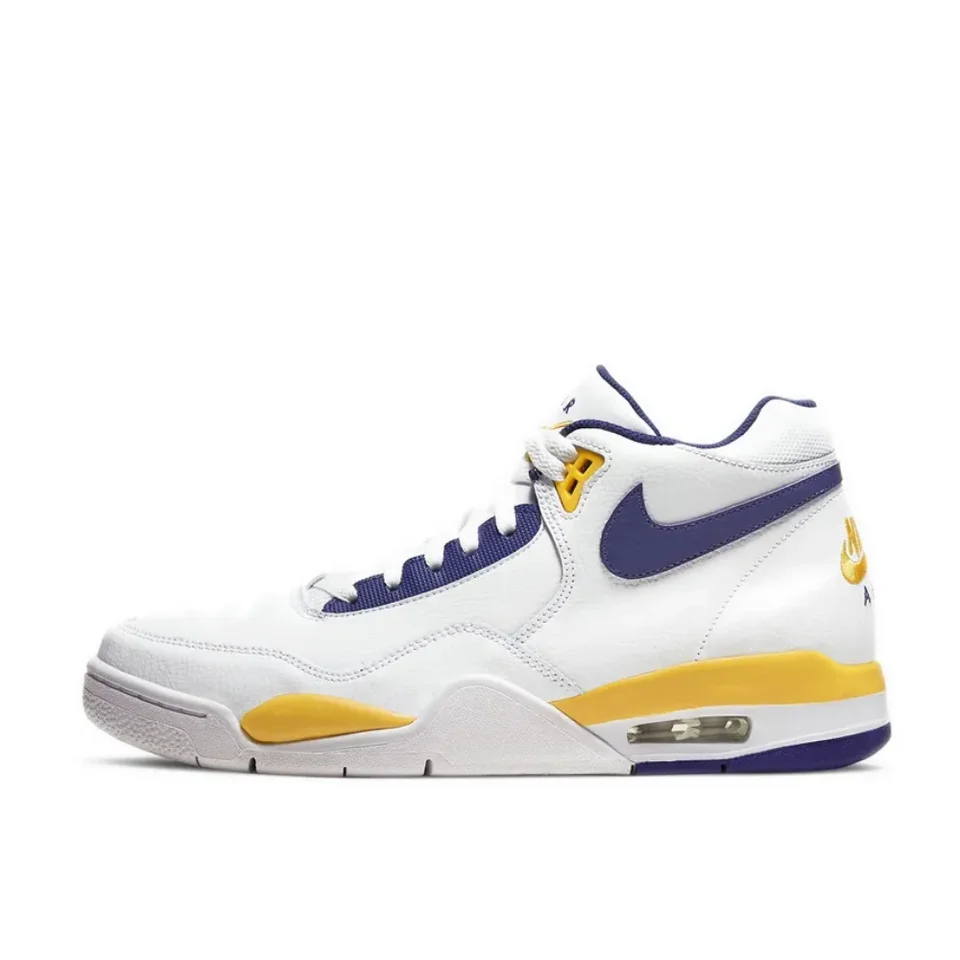 Nike Original Flight Legacy Pohodlné a všestranné pánske retro basketbalové topánky modré a žlté