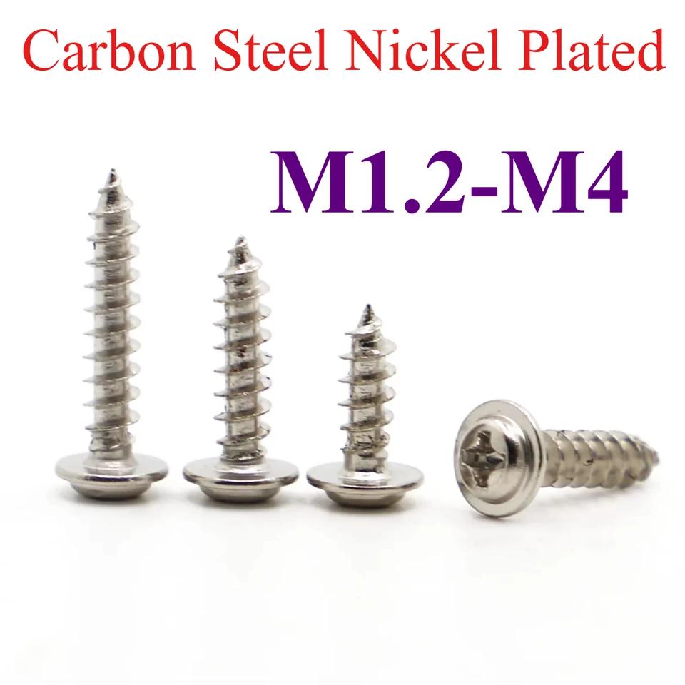 Niklové skrutky s vlastnými uzávermi uhlíkovej ocele M1.2 - M4 Phillips Round Head PWA PAN HEAD S OBCHODNOSTI PRÁCA
