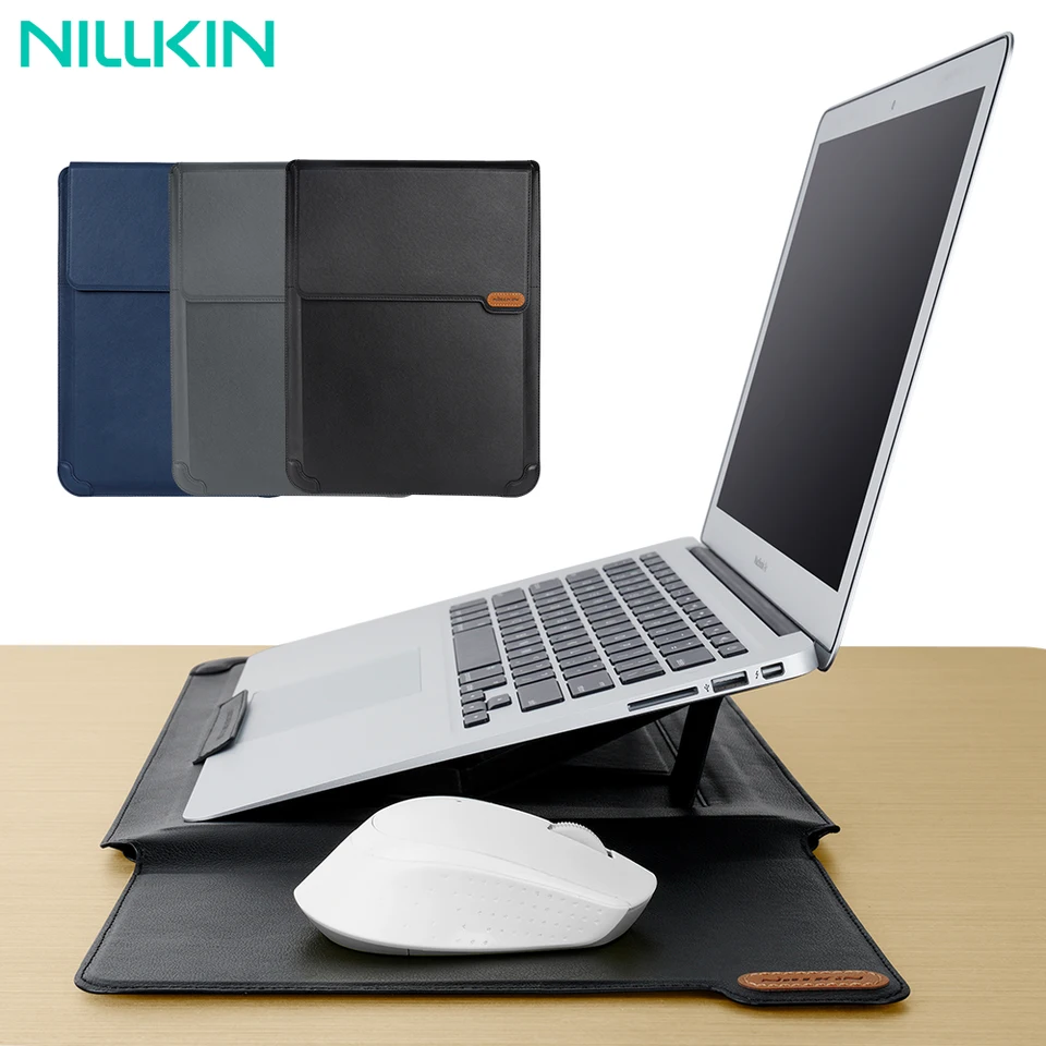 Nillkin laptop Sleeve Bag so stojanom pre MacBook Air 13 puzdro pre MacBook Pro M1 2021 PU kožené puzdro pre notebook pre MacBook Pro 16