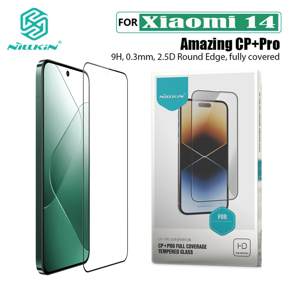 Nillkin pre Xiaomi Mi 14 Temperované sklo Úžasné CP+Pro Anti-Expllosion Plno Glue Plne chránič obrazovky pre Xiaomi 14 Glass Film