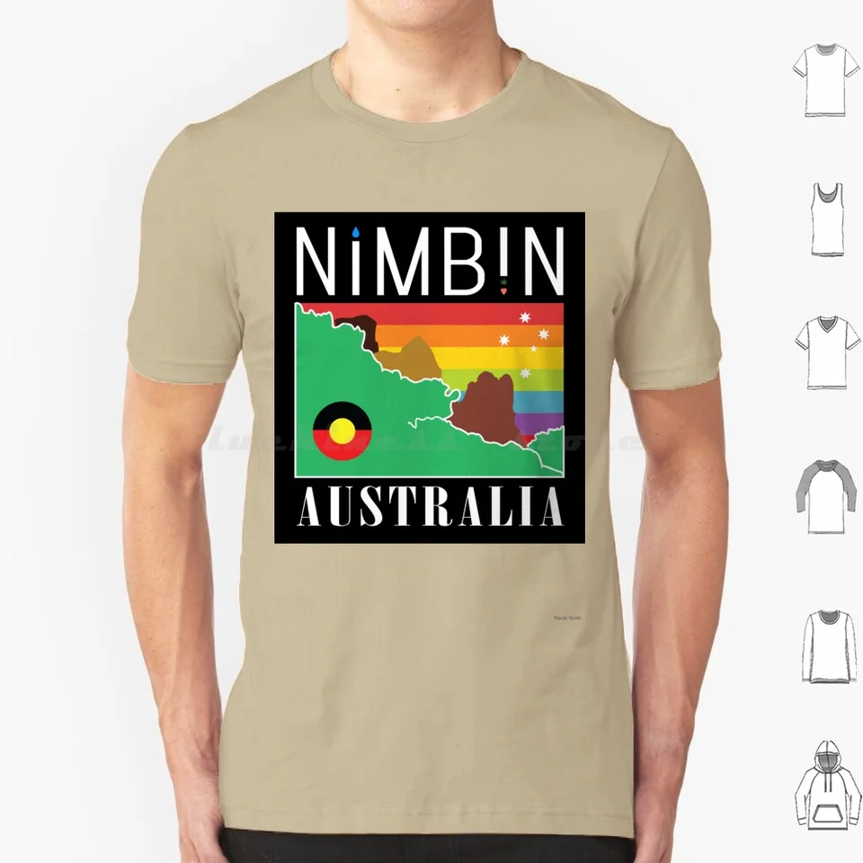 Nimbin Australia 80. roky 20. storočie Rendition t tričko bavlnené mužy DIY Print nimbin burina konope Australia hippie domorodý