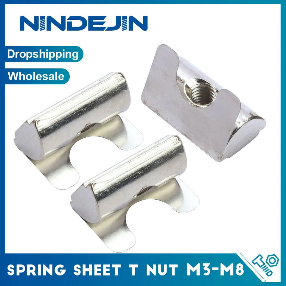 Nindejin Shrapnel Nut t slot posuvná matica Niccel Plated M4 M5 M6 m8 polohovacia matica s hliníkovým profilom 30 40 45