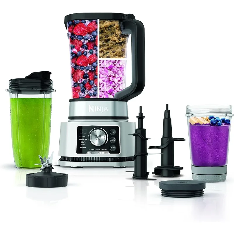 Ninja SS351 Foodi Power Blender and Processor System 1400 WP Smoothie Bowl Maker a výživný extraktor* 6 Funkcie pre misky, spreads