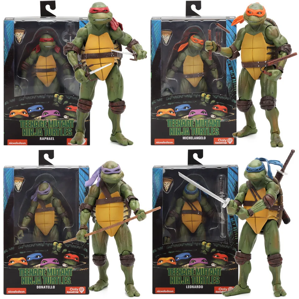 Ninja Turtle Anime postava NECA 1990 Filmová verzia Limited edícia Akcia figurína PVC Socha akcia figurín Boy Birthday Darček