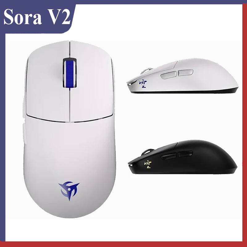 Ninjutso Sora v2 myš Paw3395 2.4g Wireless Wired Dual Mode Snippyfire 39g Lightweight FPS Game Apex CSGO Esports PC Game Mouse