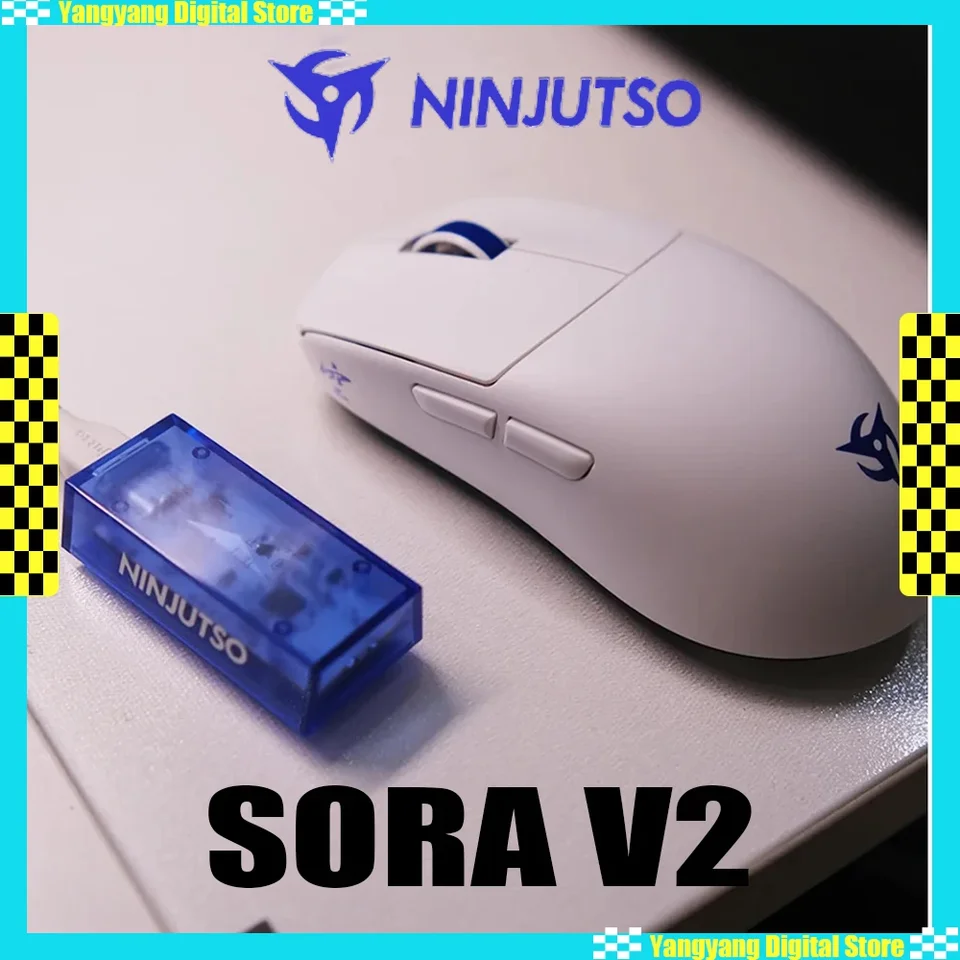 Ninjutso Sora v2 Wireless Mouse 8K PAW3395 SNAPPYFIRE 2.4G DUAL MODE E-SPORTS Gaming Mouse Lightweight PC Gamer Accessories Darček