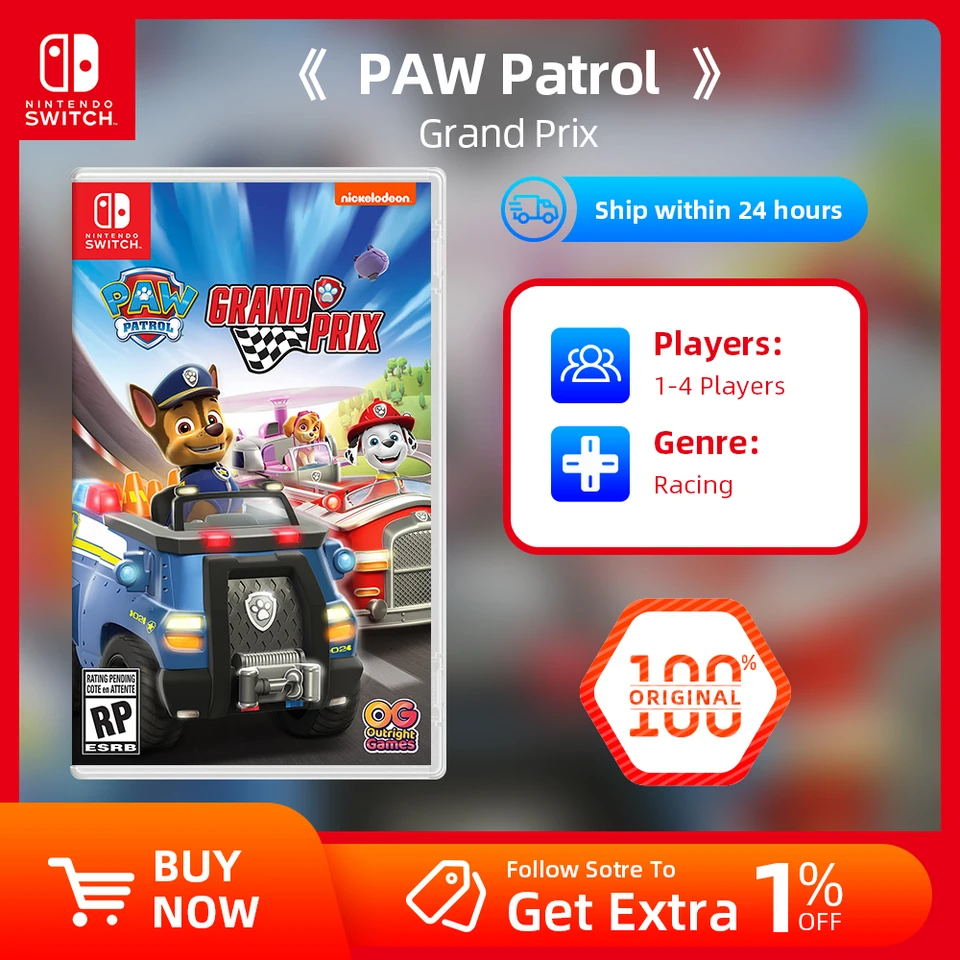 Nintendo Switch Game Deals - Paw Patrol Grand Prix - Hry Fyzická kazetka pre Switch OLED Lite