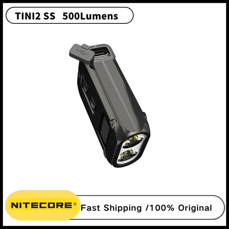 NITECore baterky TINI2 SS z nehrdzavejúcej oceľovej baterky 500 LUMENS OLED