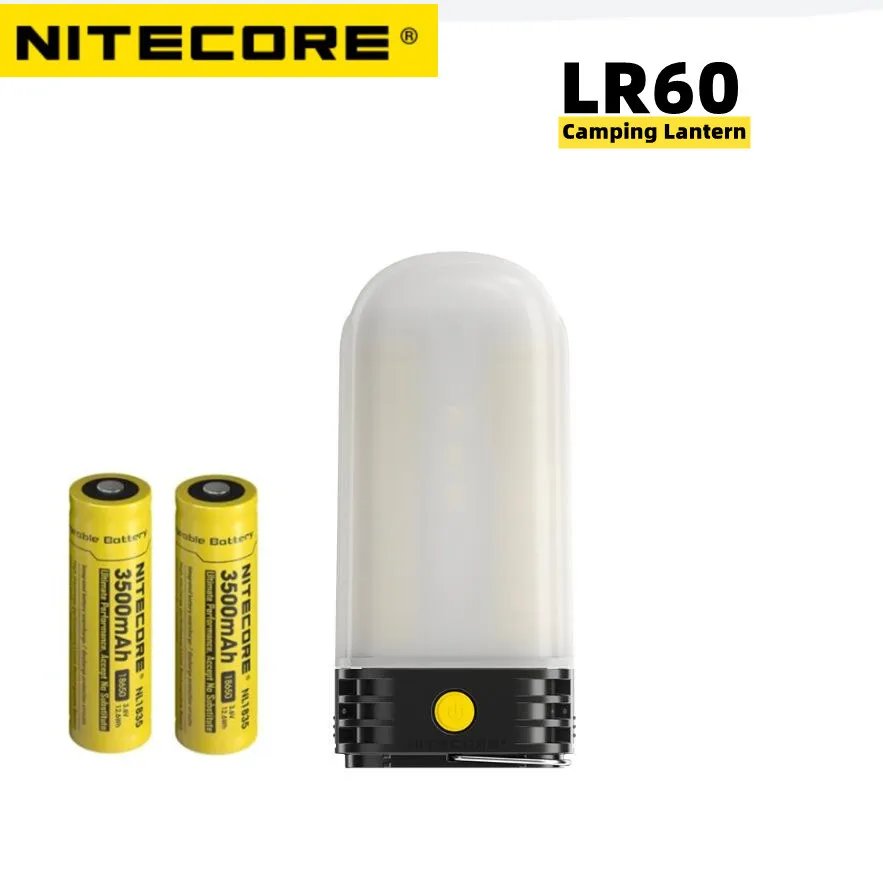 NITECore LR60 kempingová nabíjačka nabíjačky nabíjačky nabíjateľná kempingová kempingová kempingová lampa nabíjania USB-C nabíjanie