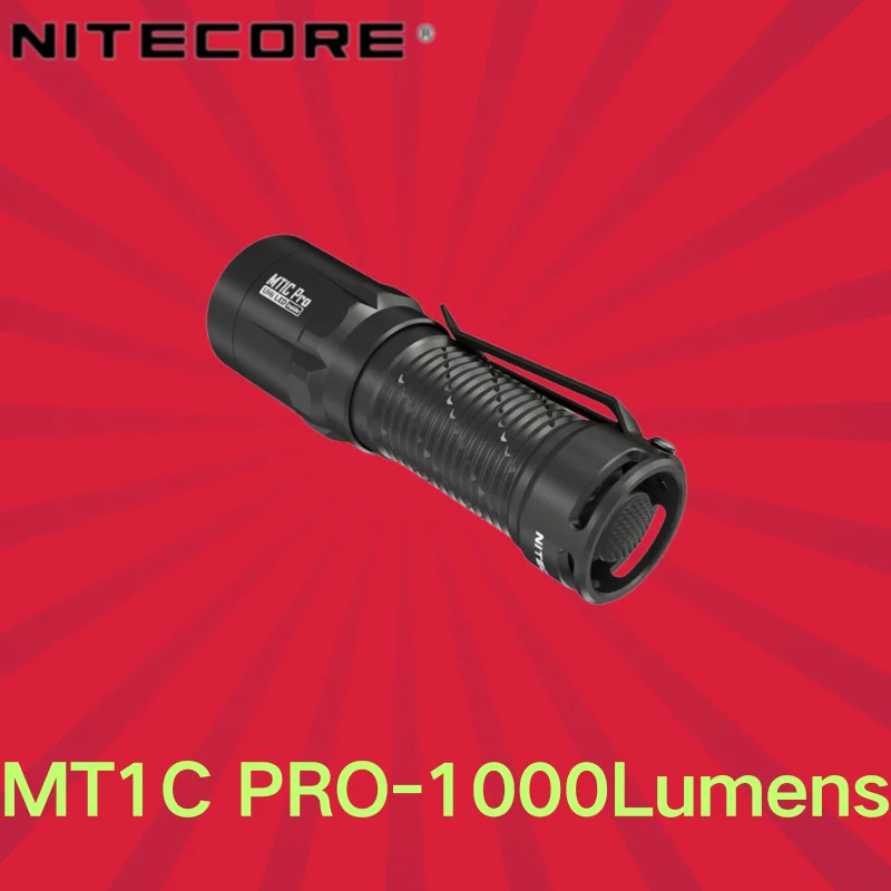 NITECORE MT1C PRO UHI LED Vysoké taktické baterky 1000lumens USB-C Nabíjateľné s batériou