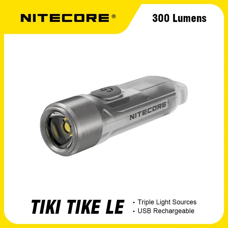 Nitetecore tiki tiki le mini kľúče svetlo Triple LiHgt Sources 300lumens USB-RECHAREBILE prenosné UV osvetlenie pre vonkajšie