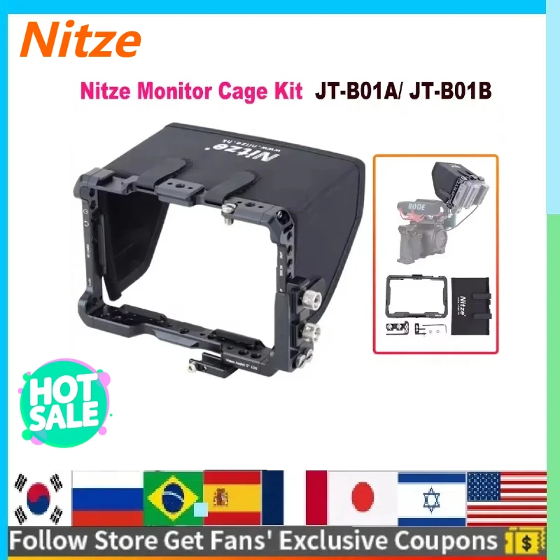 Nitze Monitor Cage Kit pre Blackmagic Video Assist 5 12G / Blackmagic Video Assist 5 3G - JT -B01A - JT -B01B