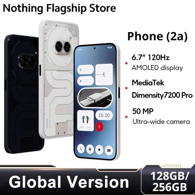Nič telefónne (2A) Globálna verzia Smartfón Duálne 50MP fotoaparáty 6,7 
