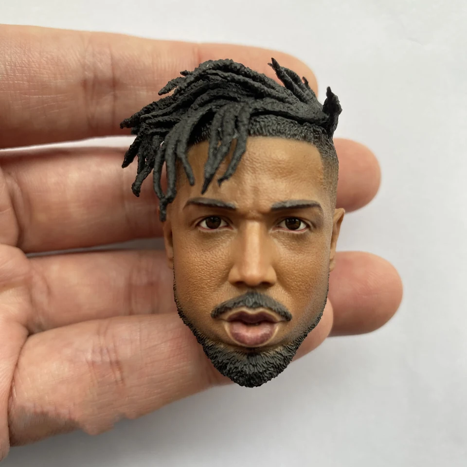 N'Jadaka Erik Killmonger Head Head Head Model 1/6 Hračky v mierke Fit Hot Toys Action Action Figure