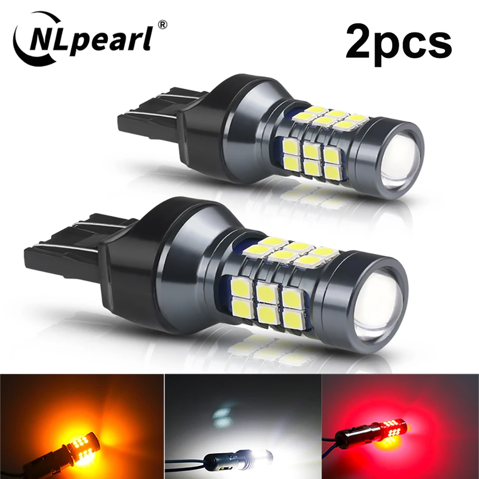 Nlpearl 2pcs T20 LED 7440 WY21W W21W LED žiarovky 7443 W21/5W LED záložné záložné reverzné žiarovky 3030SMD reverzné svetlo pre signálnu žiarovku automobilu