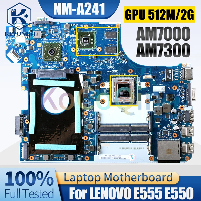 NM-A241 pre Lenovo E555 E550 Notebook hlavná doska AM7000 AM7300 216-0856030 04x5624 04x5638 04x5633 Základná doska na laptop Plná testovaná doska