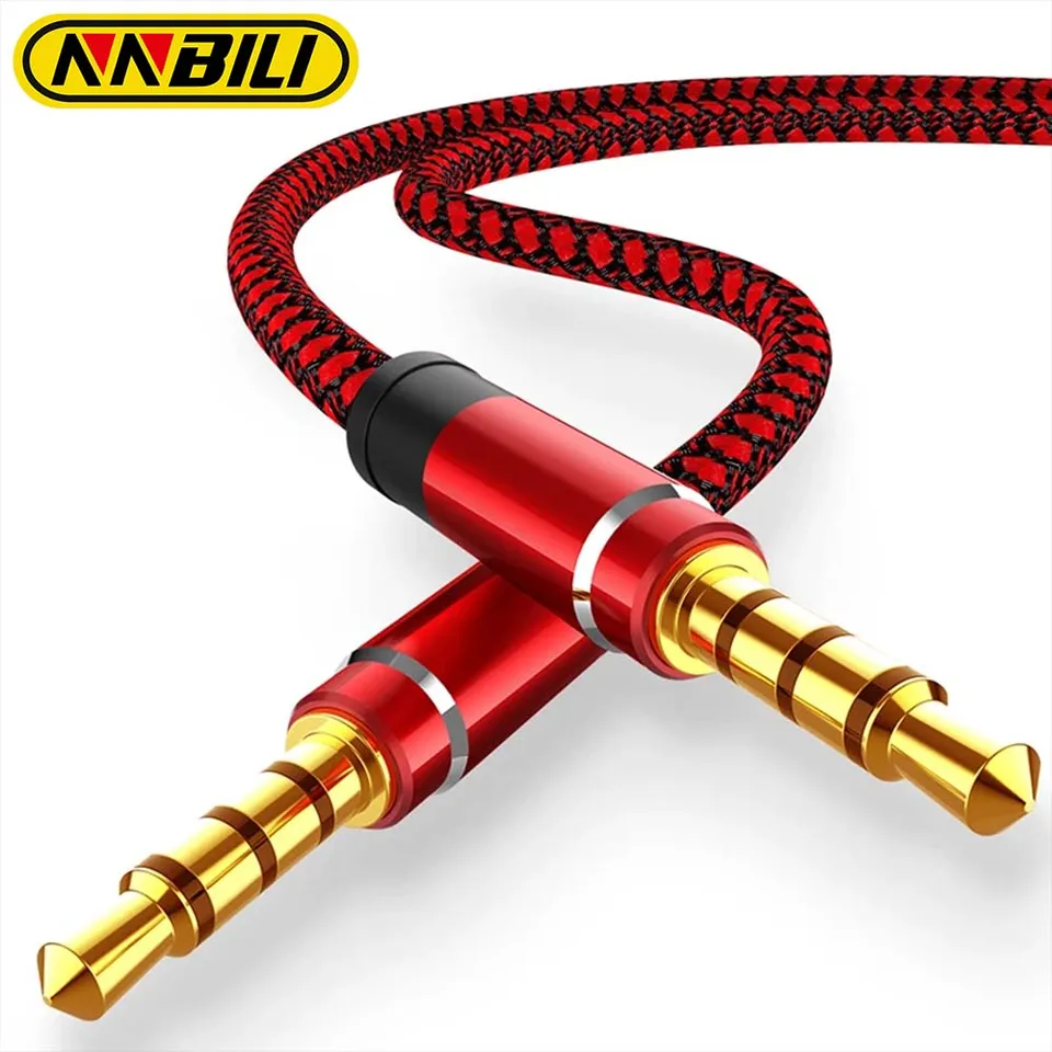 NnBili 1,5 m Jack 3,5 mm Audio kábel Nylon Braid 3,5 mm Aux káblové slúchadlá predlžovací kód pre telefón MP3 náhlavný útočník