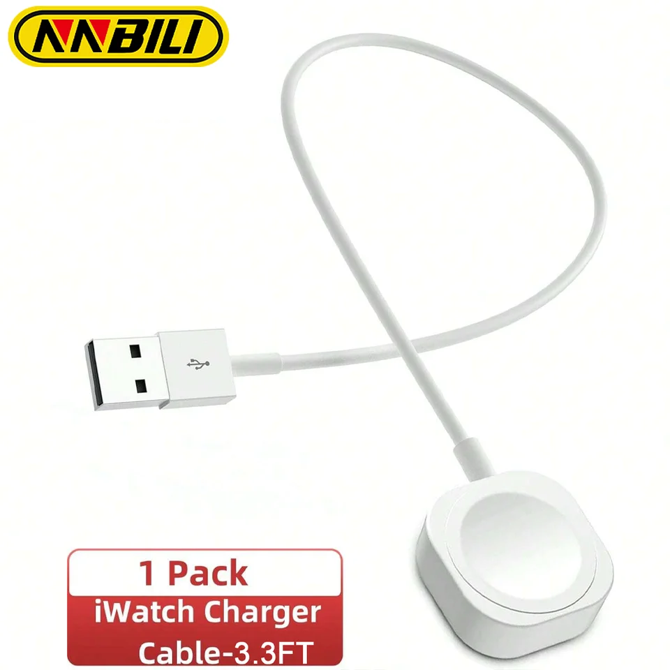 NnBili prenosný 3,3 stôp/100 cm magnetické rýchle nabíjanie USB nabíjačku z kompatibilných s hodinkami Ultra/SE2/8/7/6/5/4/4/3/2/1/SE