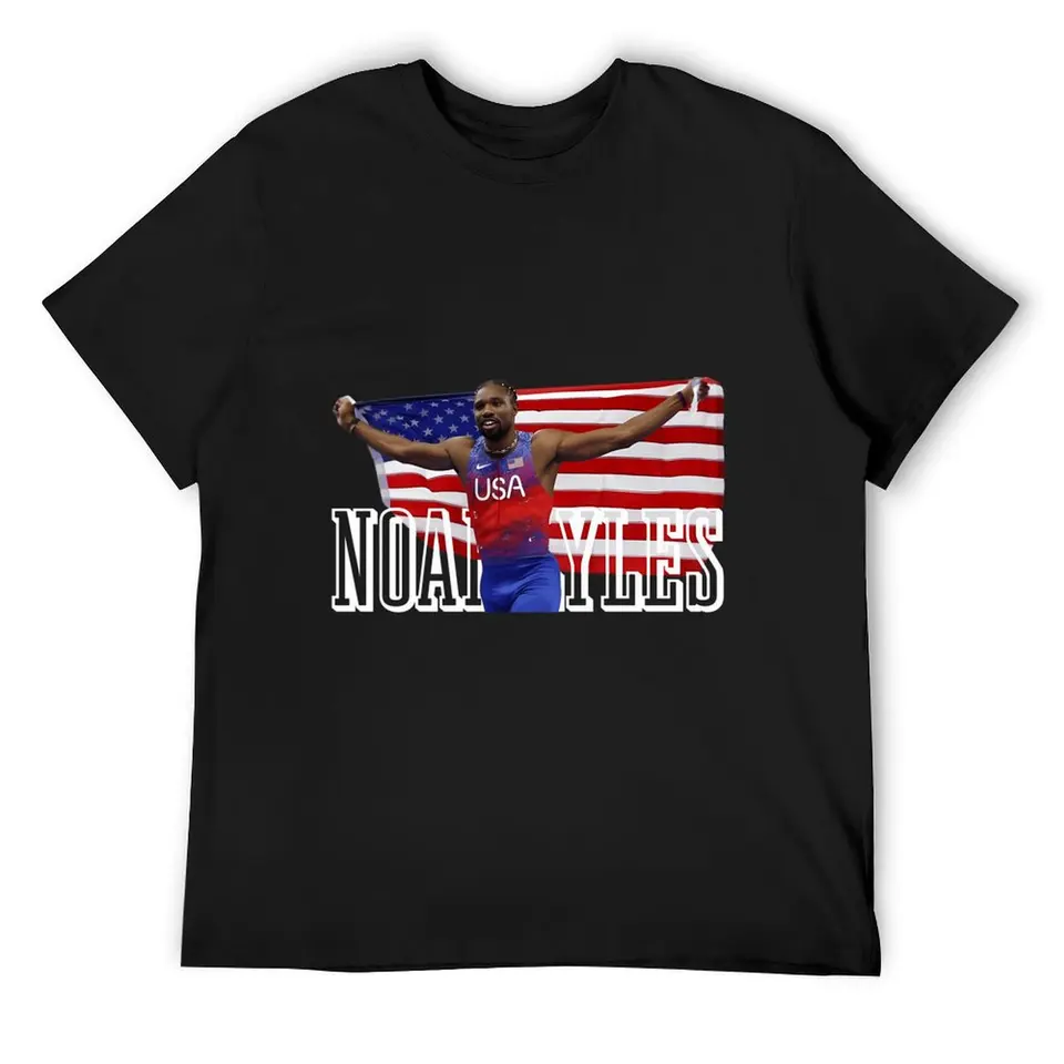 Noah Lyles USA Flag Tričko Športových fanúšikov Kórejské módne grafické tričko Hippie oblečenie anime košele muži