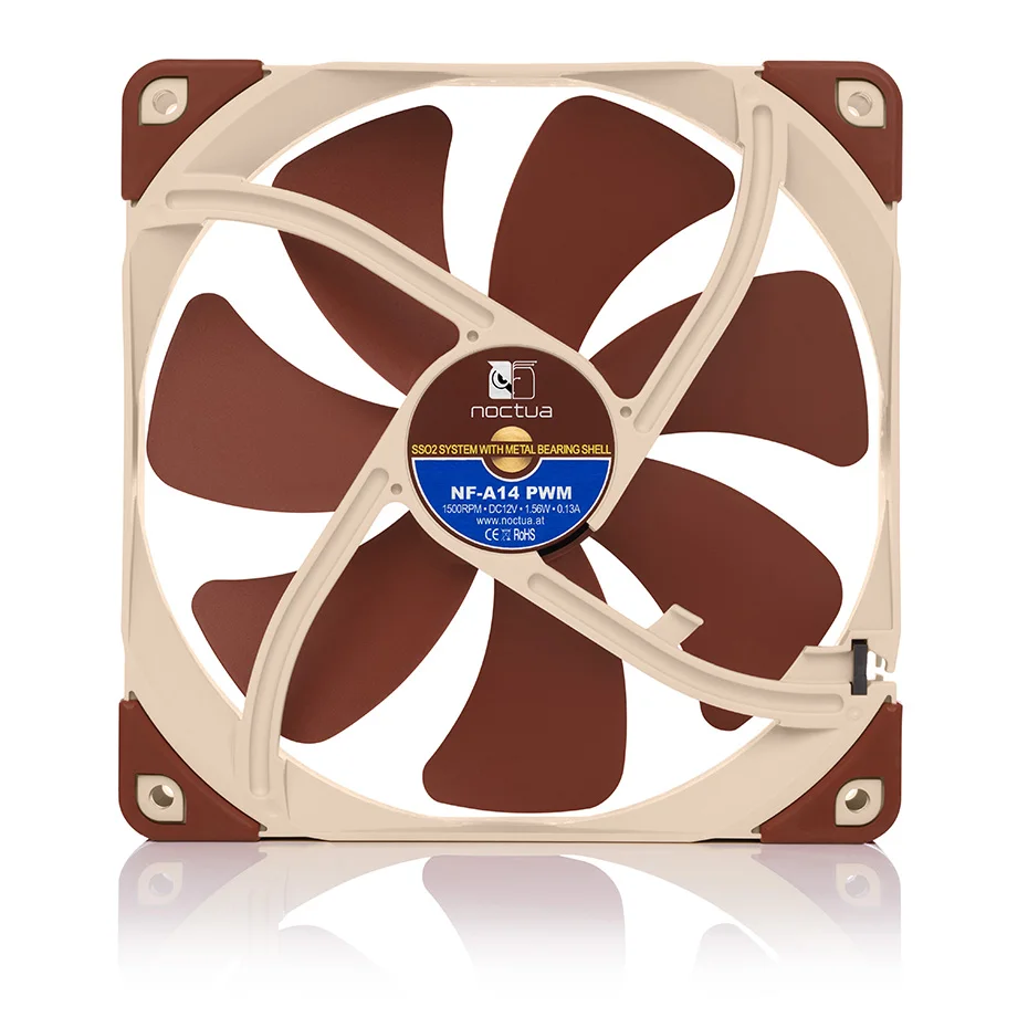 Noctua NF-A14 PWM FLX Uln 140 mm počítačový puzdro CPU COLING VENTILICKÝ MISLENCE 14CM 3PIN/4PIN PWM CPU COPU COLE COLECOVANIE VENTIVÁTORA CHladič